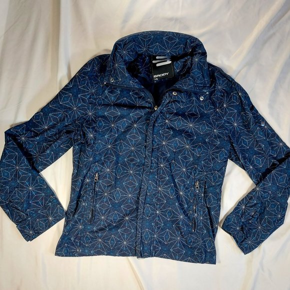 Brody Windbreaker Jacket With Tuck Away Hood (Zipper Pouch) Size Large - Picture 1 of 9